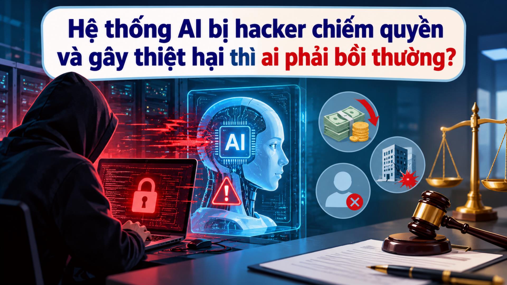 Hệ thống AI bị hacker chiếm quyền và gây thiệt hại thì ai phải bồi thường?