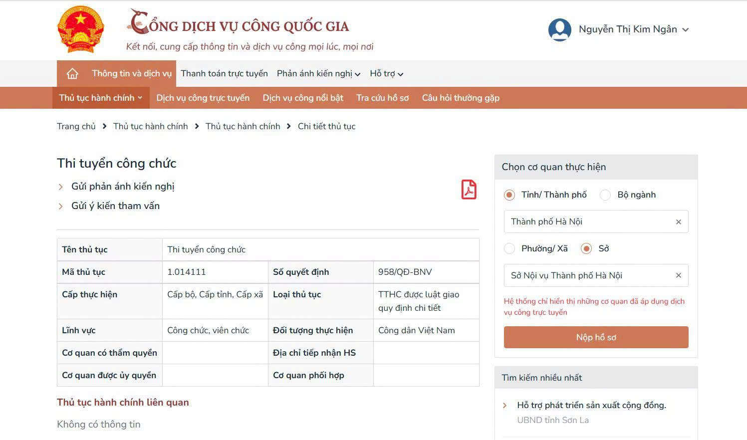 Hướng dẫn nộp hồ sơ thi tuyển công chức online 2026 4