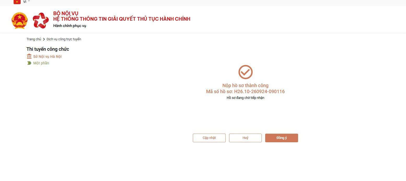 Hướng dẫn nộp hồ sơ thi tuyển công chức online 2026 9