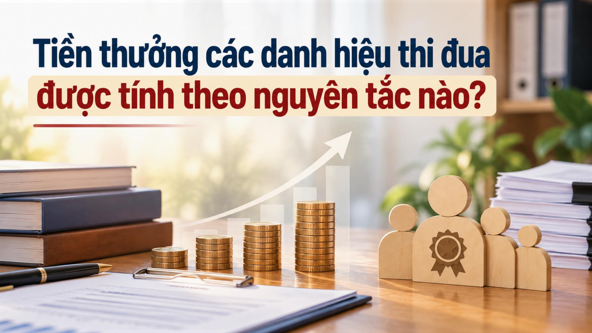 Tiền thưởng các danh hiệu thi đua được tính theo nguyên tắc nào?