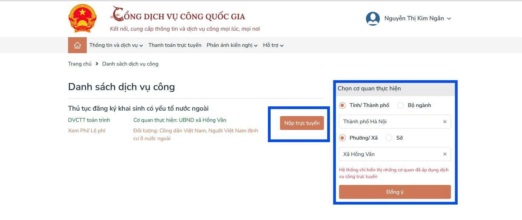 Hướng dẫn đăng ký khai sinh có yếu tố nước ngoài qua Cổng Dịch vụ công quốc gia 4