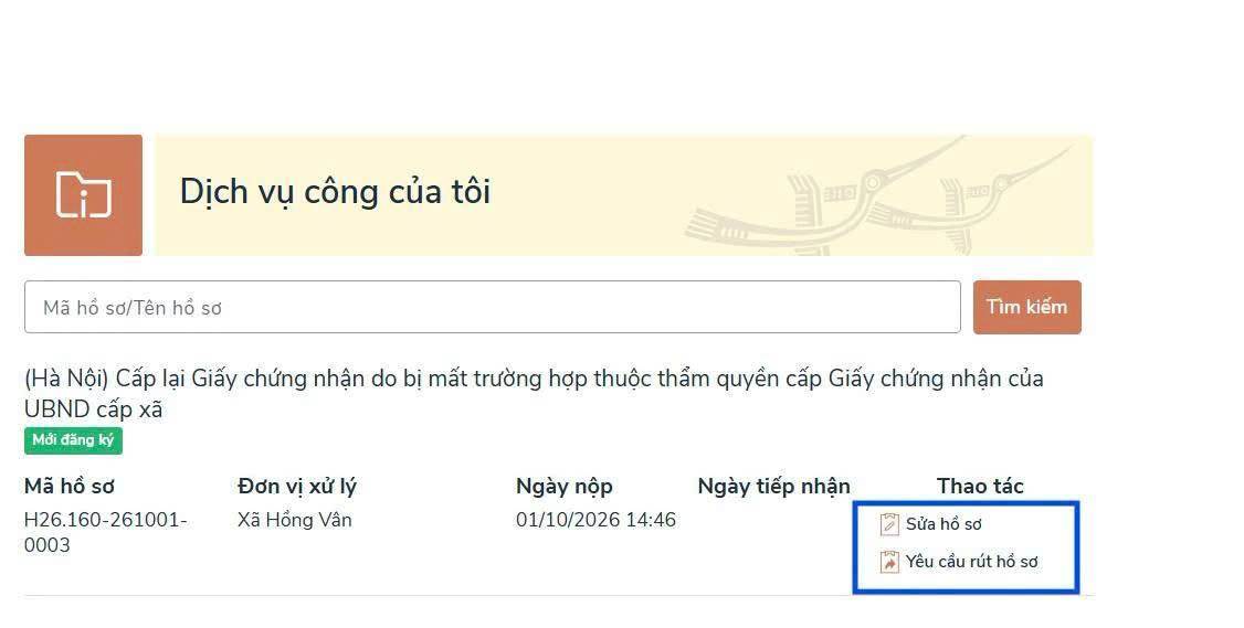 Hướng dẫn nộp hồ sơ cấp lại Sổ đỏ online 2026 7