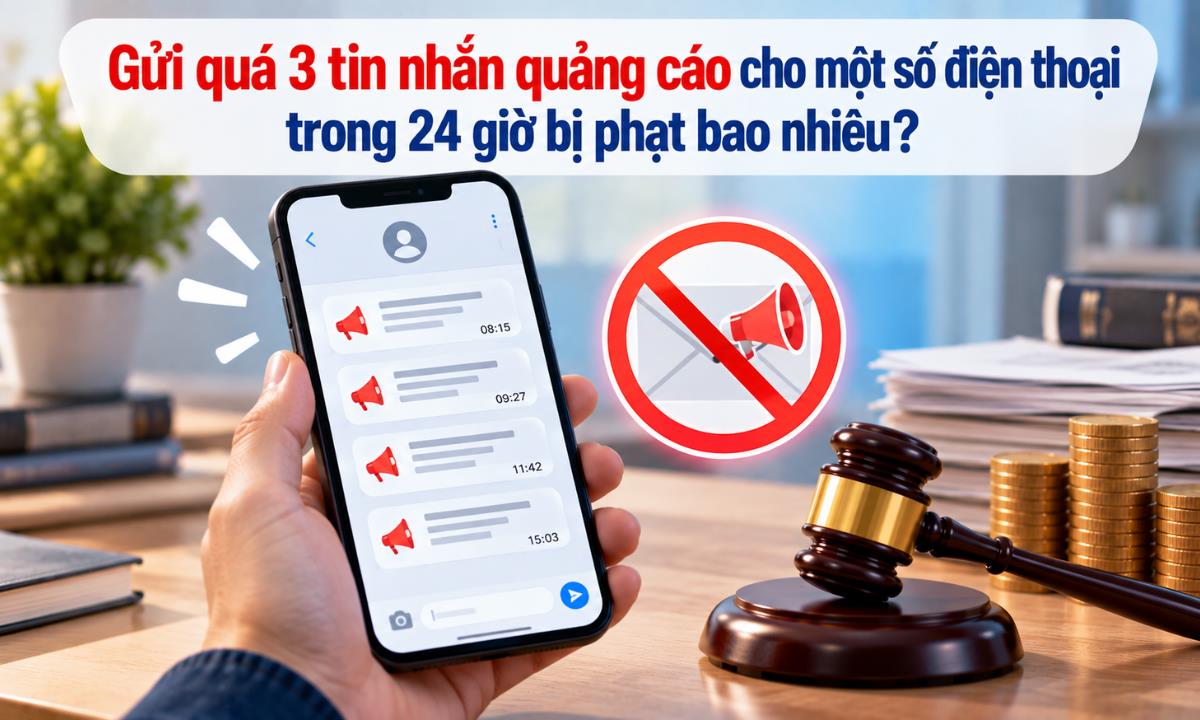 Gửi quá 3 tin nhắn quảng cáo cho một số điện thoại trong 24 giờ bị phạt bao nhiêu?