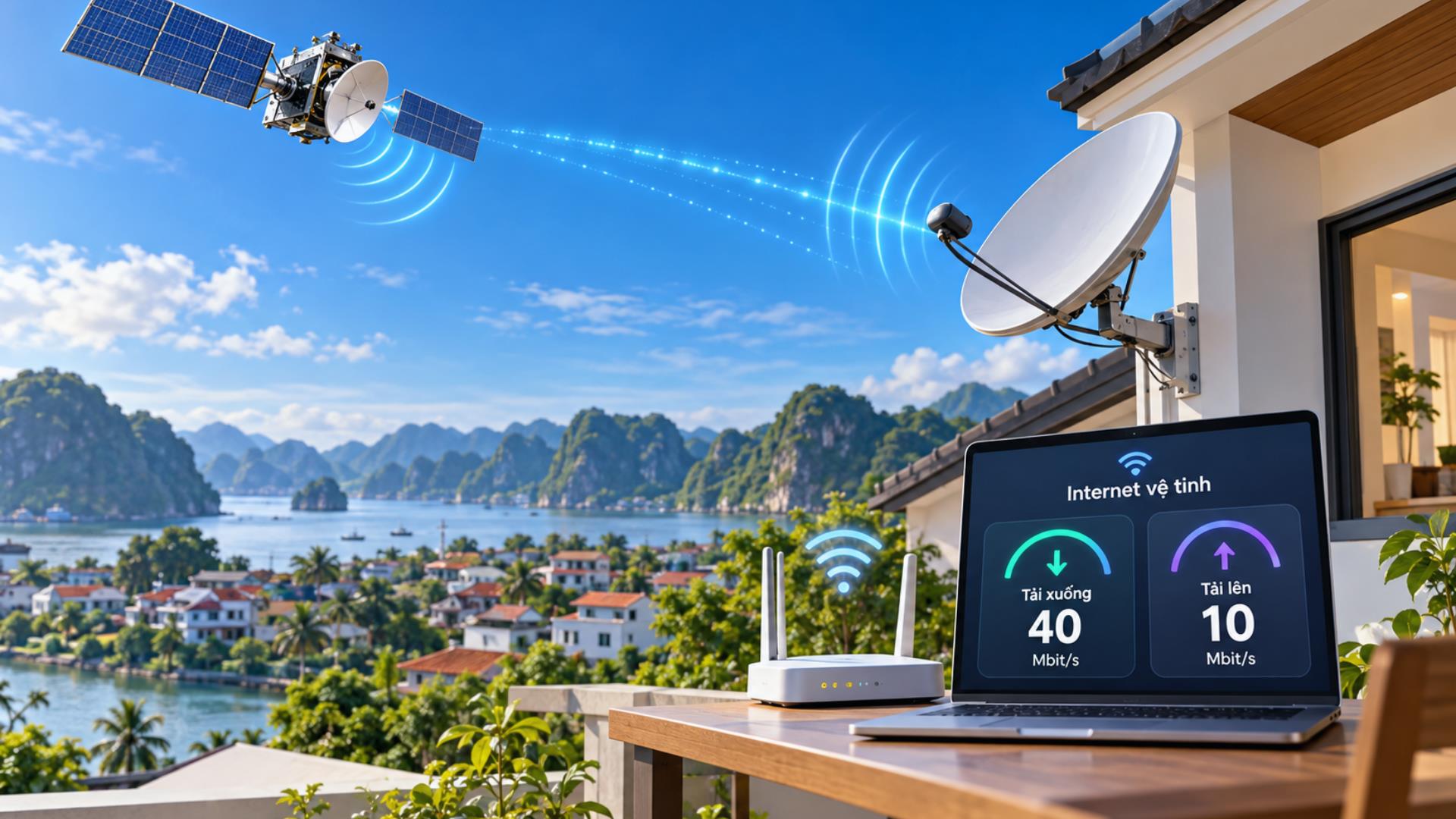 Internet vệ tinh phải đáp ứng tốc độ tải xuống và tải lên tối thiểu bao nhiêu?