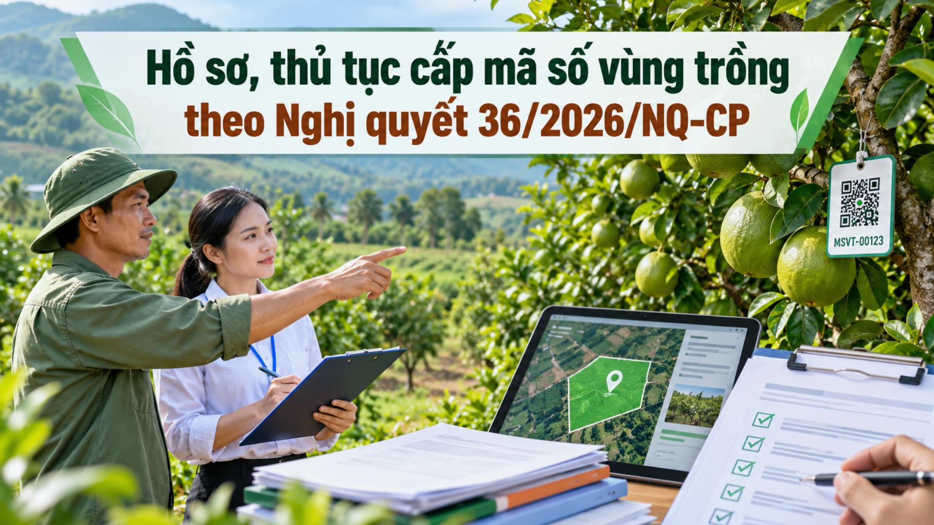 Hồ sơ, thủ tục cấp mã số vùng trồng theo Nghị quyết 36/2026/NQ-CP được quy định thế nào?