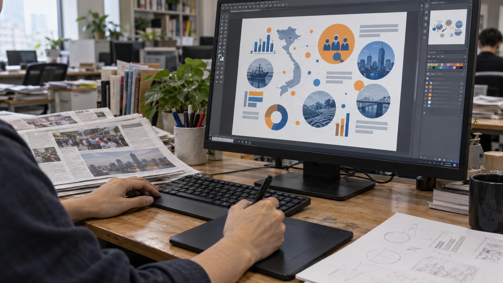 Infographic làm từ bài báo đã có và Infographic xây dựng mới được tính định mức thế nào?