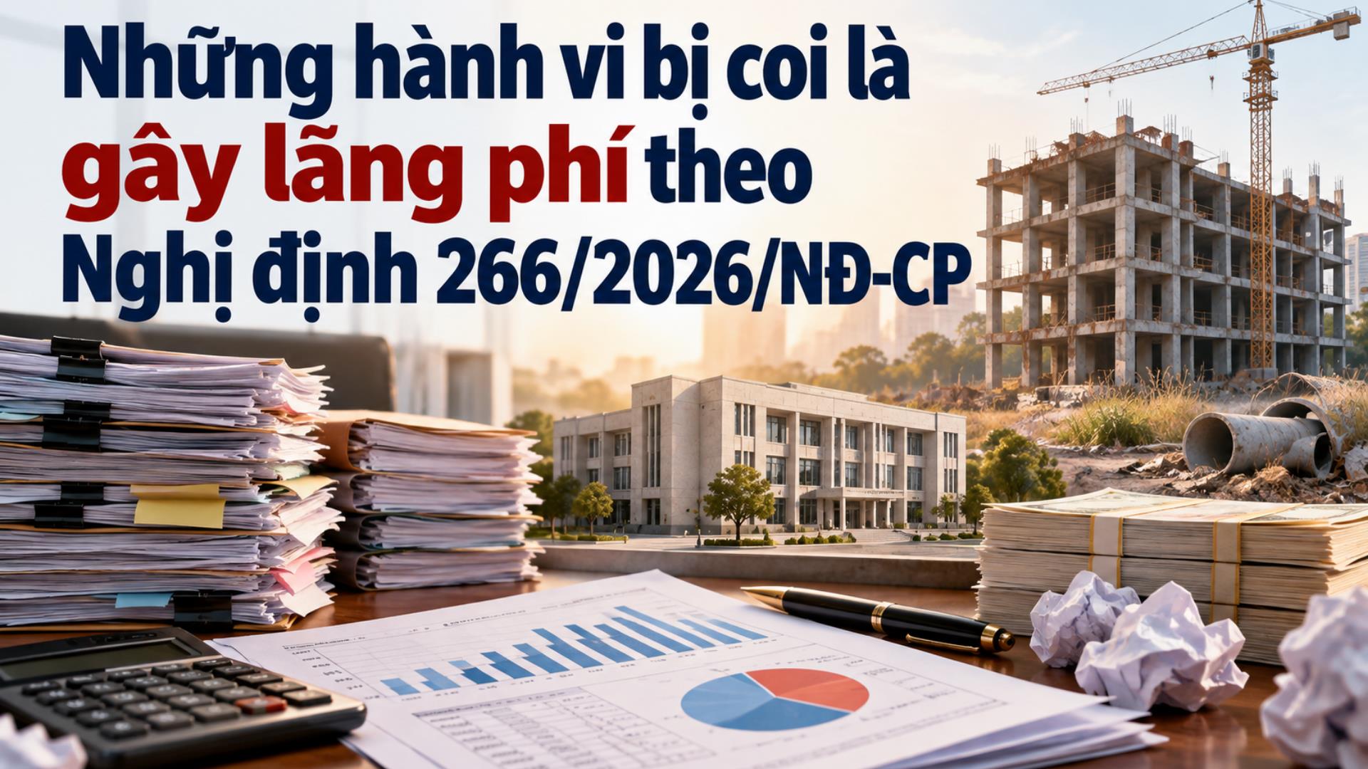 Những hành vi nào bị coi là gây lãng phí theo Nghị định 266/2026/NĐ-CP?