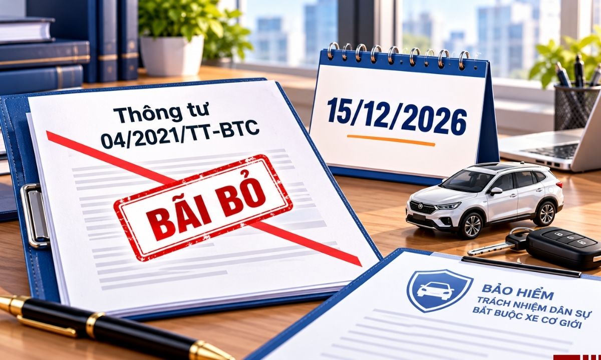 Từ 15/12/2026, bãi bỏ Thông tư 04/2021/TT-BTC về bảo hiểm bắt buộc trách nhiệm dân sự của chủ xe cơ giới Từ 15/12/2026, bãi bỏ Thông tư 04/2021/TT-BTC về bảo hiểm bắt buộc trách nhiệm dân sự của chủ xe cơ giới